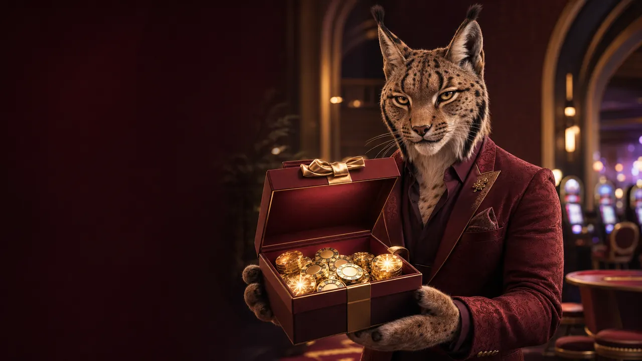 Bono de bienvenida de SafeCasino presentado por un lince ibérico